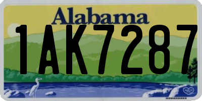 AL license plate 1AK7287