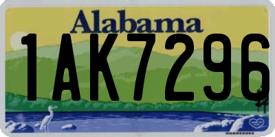 AL license plate 1AK7296
