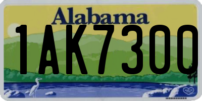 AL license plate 1AK7300