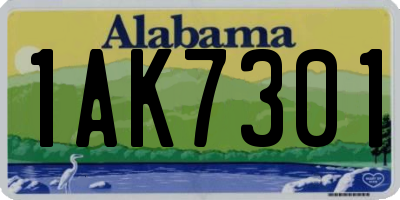 AL license plate 1AK7301