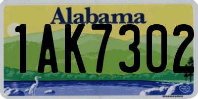AL license plate 1AK7302