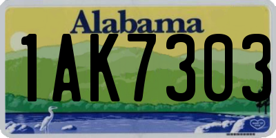 AL license plate 1AK7303