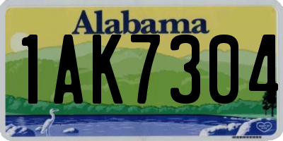 AL license plate 1AK7304