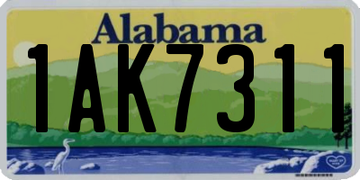 AL license plate 1AK7311