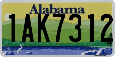 AL license plate 1AK7312