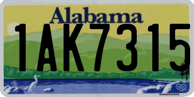 AL license plate 1AK7315