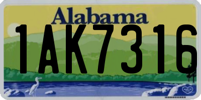 AL license plate 1AK7316