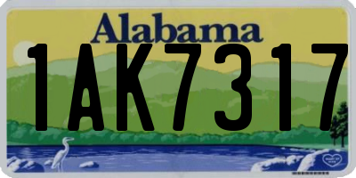 AL license plate 1AK7317