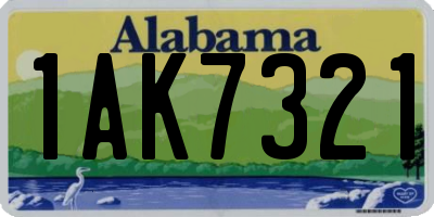AL license plate 1AK7321