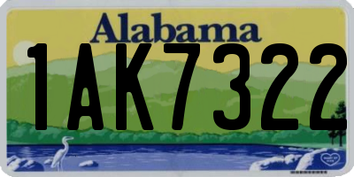 AL license plate 1AK7322
