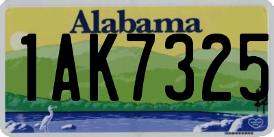 AL license plate 1AK7325