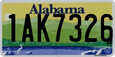 AL license plate 1AK7326