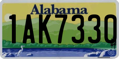 AL license plate 1AK7330