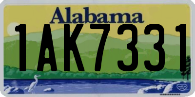 AL license plate 1AK7331