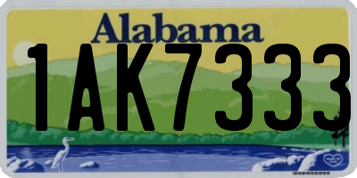 AL license plate 1AK7333
