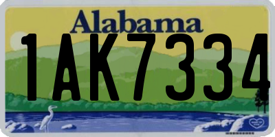 AL license plate 1AK7334