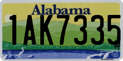 AL license plate 1AK7335