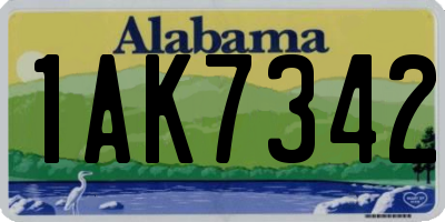 AL license plate 1AK7342