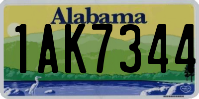 AL license plate 1AK7344