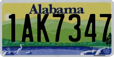 AL license plate 1AK7347
