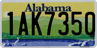 AL license plate 1AK7350