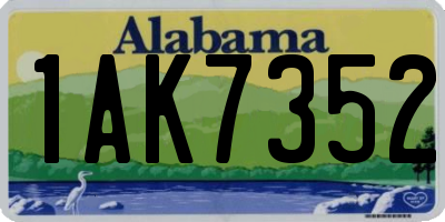 AL license plate 1AK7352
