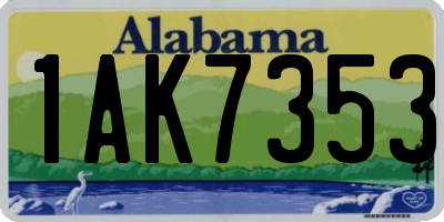 AL license plate 1AK7353