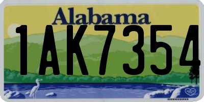 AL license plate 1AK7354