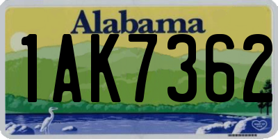 AL license plate 1AK7362