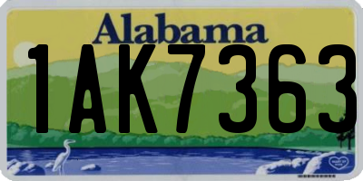 AL license plate 1AK7363