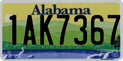 AL license plate 1AK7367