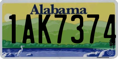 AL license plate 1AK7374