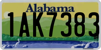 AL license plate 1AK7383