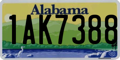 AL license plate 1AK7388