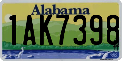 AL license plate 1AK7398