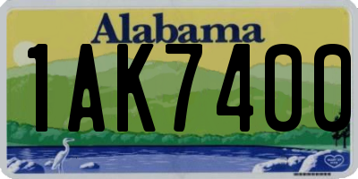 AL license plate 1AK7400