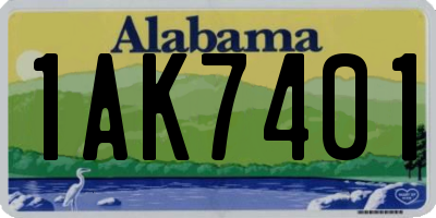 AL license plate 1AK7401