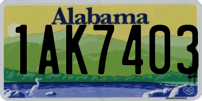 AL license plate 1AK7403