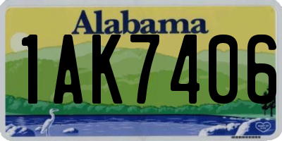 AL license plate 1AK7406