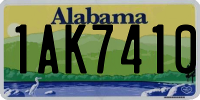 AL license plate 1AK7410