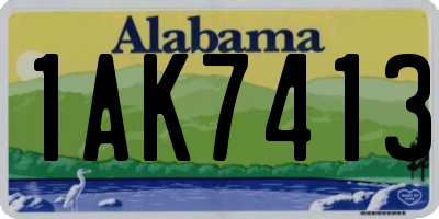 AL license plate 1AK7413