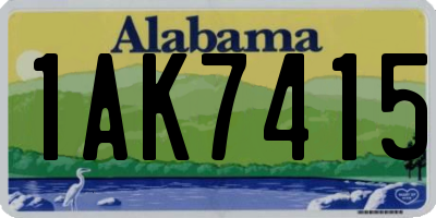 AL license plate 1AK7415