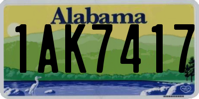 AL license plate 1AK7417