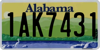 AL license plate 1AK7431
