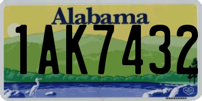AL license plate 1AK7432