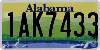 AL license plate 1AK7433