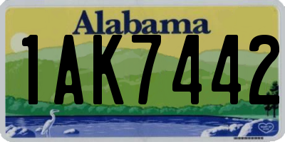 AL license plate 1AK7442