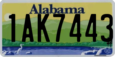 AL license plate 1AK7443