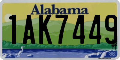 AL license plate 1AK7449