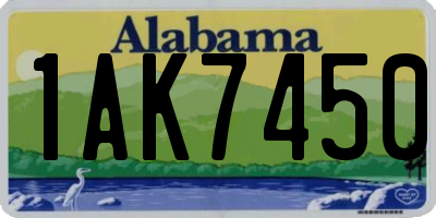 AL license plate 1AK7450